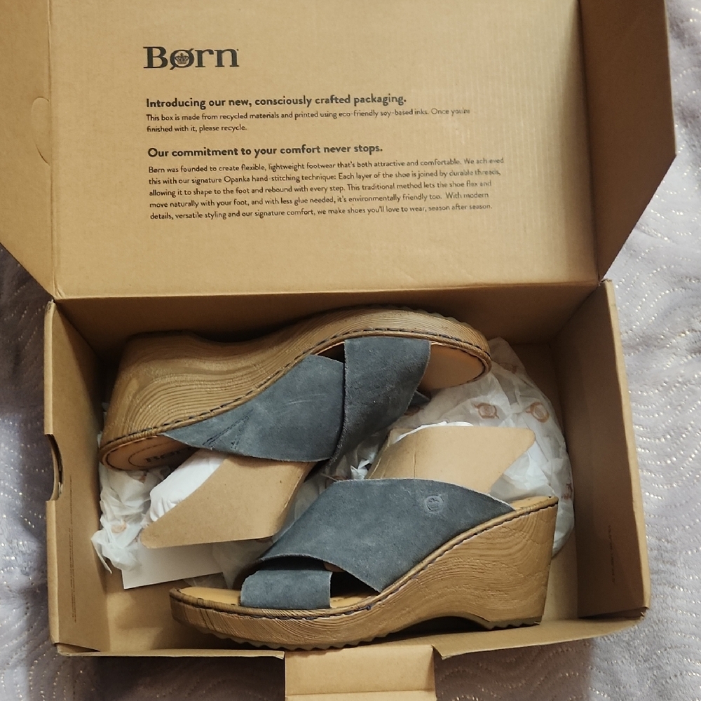 Born Women's DARK BLUE Wedge Sandals